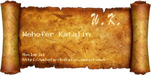 Wehofer Katalin névjegykártya